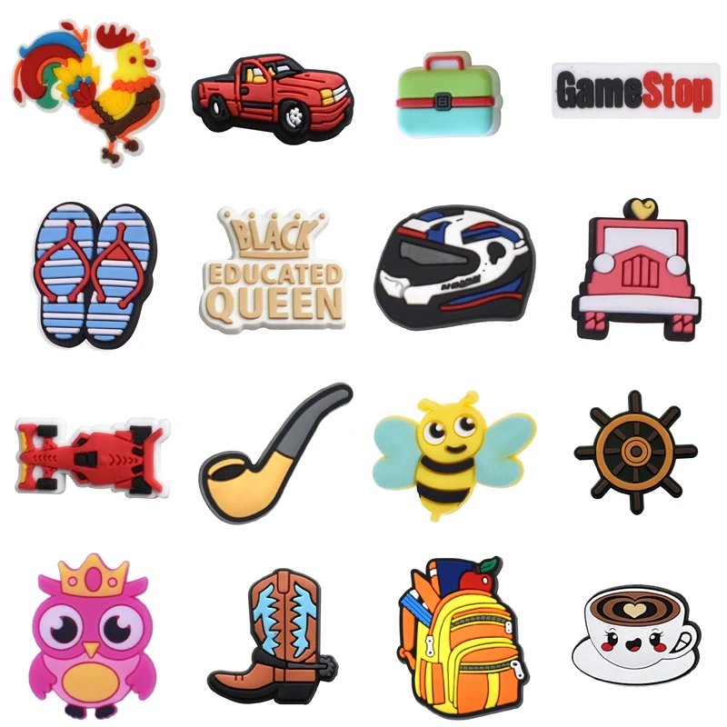 

Hot 1Pcs PVC Shoes Charms Accessories Boys Girls Garden Clog Buckle Decorations Fit Croc Sandals Wristband Party Gifts