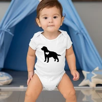 cute simple short sleeved baby onesie creative new dog print o neck toddler bodysuits casual breathable newborn romper