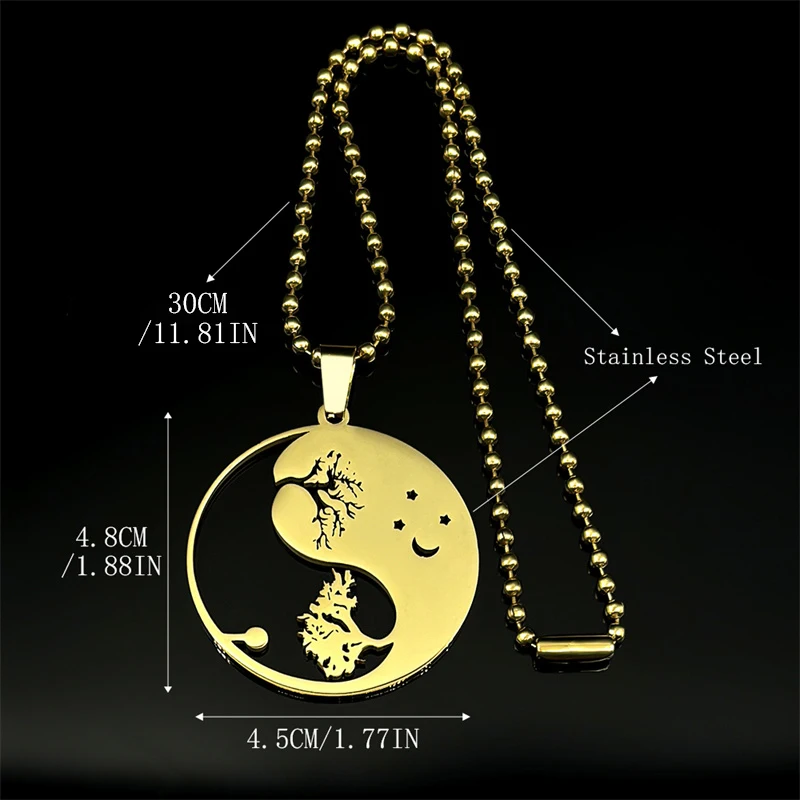 Брелок для ключей Tai Chi звезда луна автомобиль женщин и мужчин нержавеющая сталь