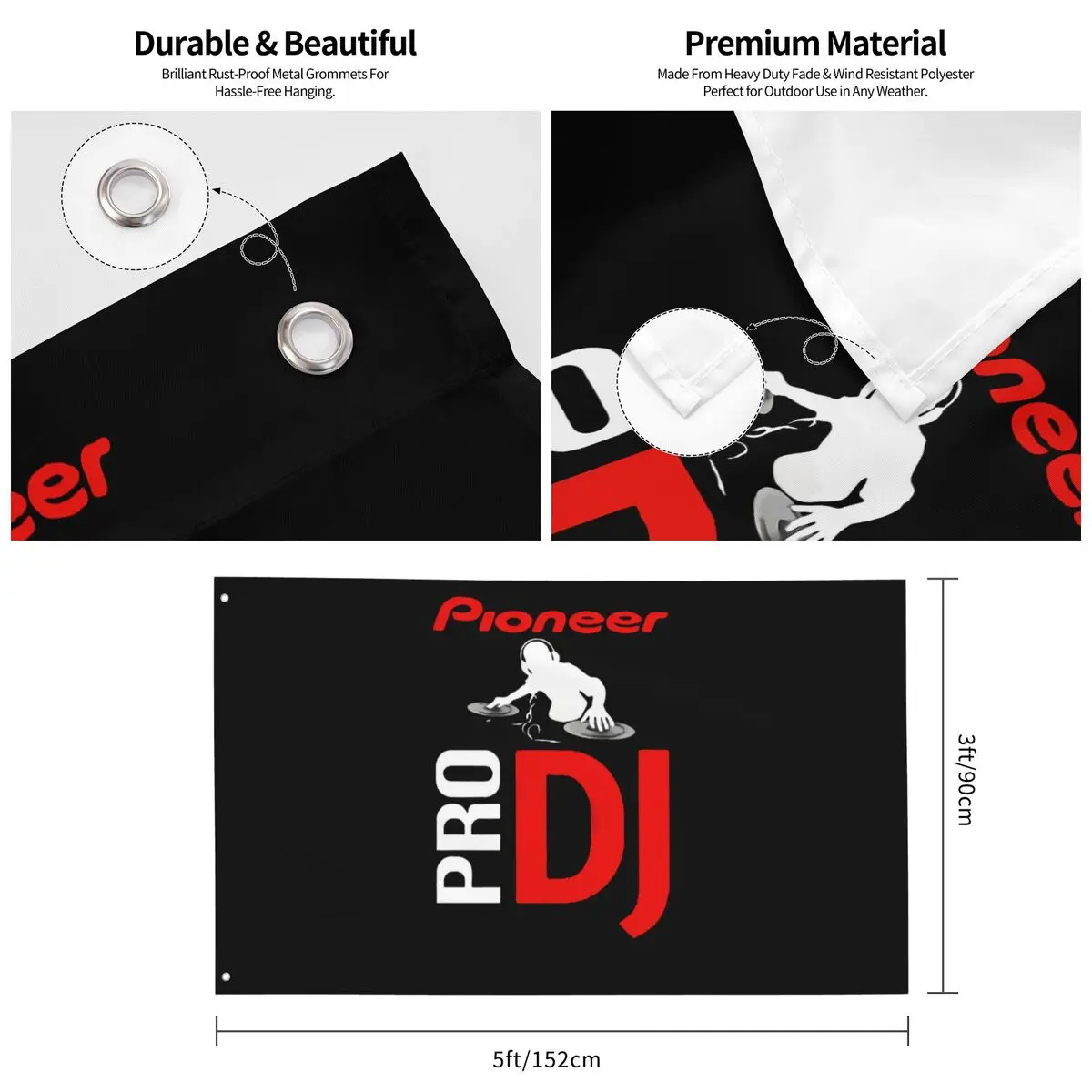 Флаг с логотипом Pioneer-Pro Dj Music 11 полиэстер принтом баннер для гоночных автомобилей