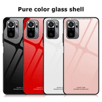 for xiaomi poco m4 m3 x3 f2 pro plain color glass phone case funda for xiaomi poco f3 x3 m3 x2 tempered glass protective case