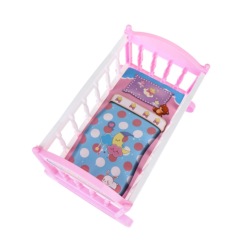 

Dollhouse Princess Pink Cradle Bed Cradle Chair Dining chairs Furniture Decor Girl Baby Doll Kids Pretend Play Toy Birthday Gift
