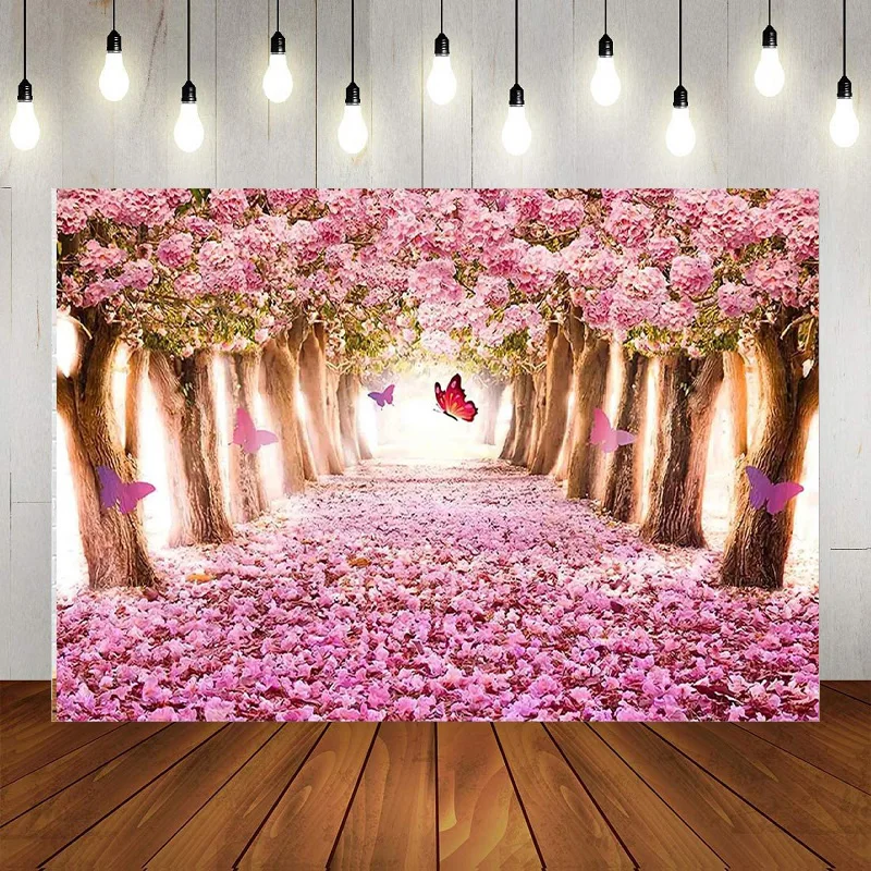 

Фон для фотосъемки с изображением весеннего цветка розовой вишни пасхального сада цветов зеленой травы Блестящий Фон декор для свадьбы дня...