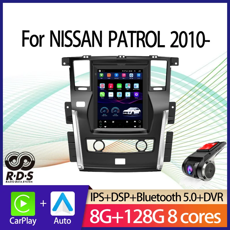 

Auto Radio Stereo Multimedia Player Android Tesla Style For NISSAN PATROL 2010- Manual A/C Car GPS Navigation With BT WiFi