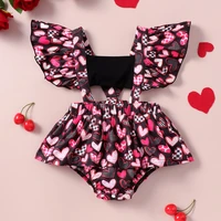 summer infant clothes fashion baby girl rompers toddler girl outfits love print flying sleeve baby bodysuits baby girls 0 18m