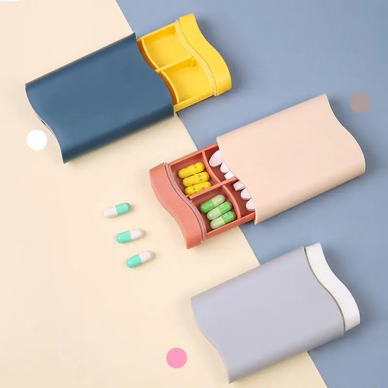 Portable Pill Box Small Pill Organizer With Compartments Design Small Pill Case For Purse Handbag Backpack Suitcase Briefcase