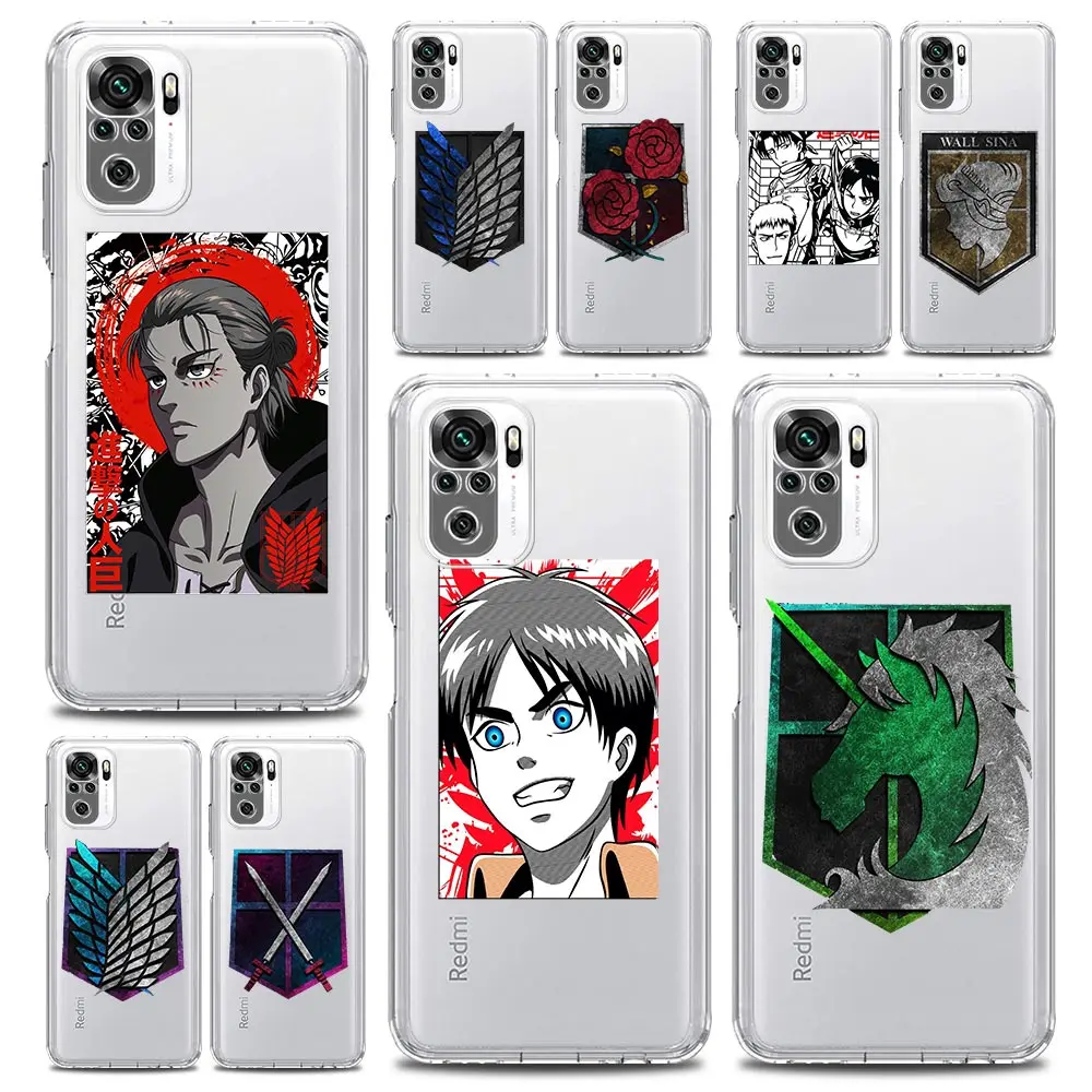 

Attack on titan Logo Phone Case For Xiaomi Redmi Note 12 Plus 10C 10 11 9 8 Pro 9S 7 8T 9T 9A 9C 5G Soft Silicone Clear Cover