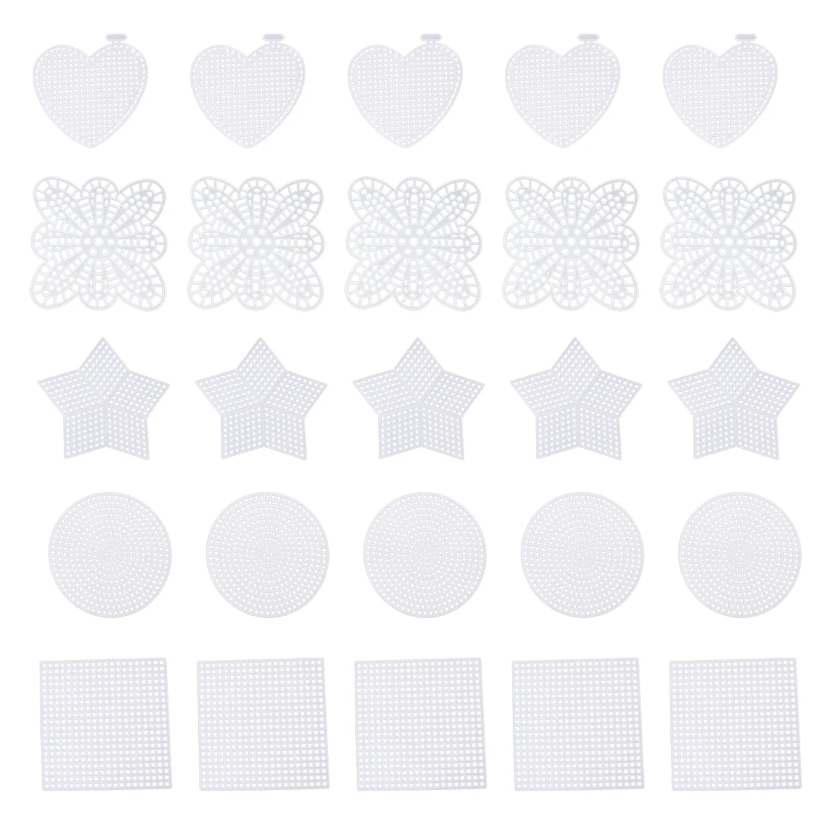 

Canvas Shapes Canvas Sheets Stars Squares Hearts Circles Needles Work Shape for Embroidery Yarn Crafting Knit Crochet Plastic