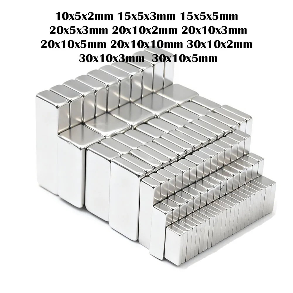 

Неодимовые магниты NdFeB N35, сильные магниты, 10x5x2мм - 30x10x5мм