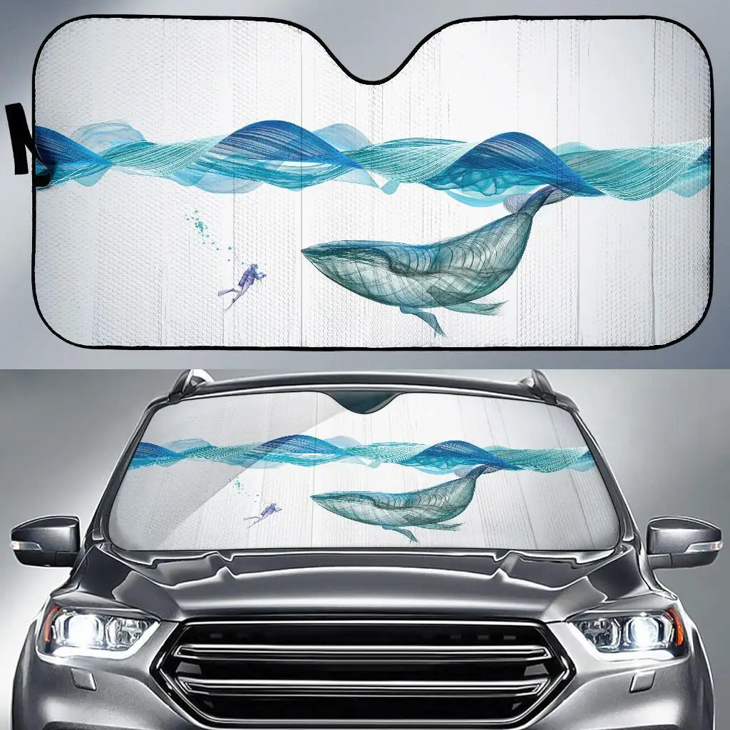 

Underwater Whale Waves Horse Auto Sun Shades Car UV protection windshield sunshade accessories for family gifts