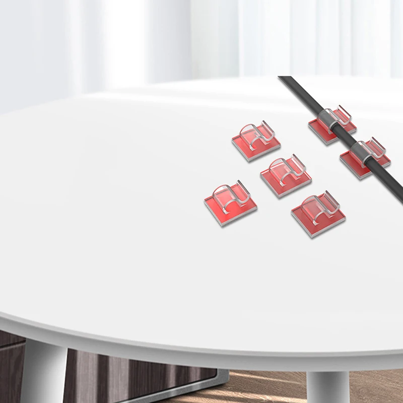 

10PCS Cable Organizer Clips Wire Winder Holder White Wire Holder Organizer Clamp Self-adhesive Car Wire Clip Accessories