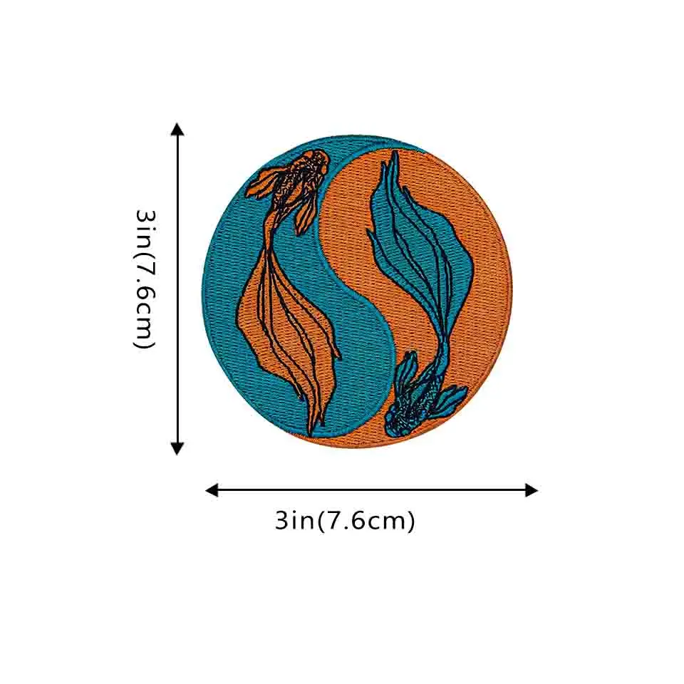 Embird Ying Yang Koi вышитая аппликация с помощью утюга нашивка эмблемой