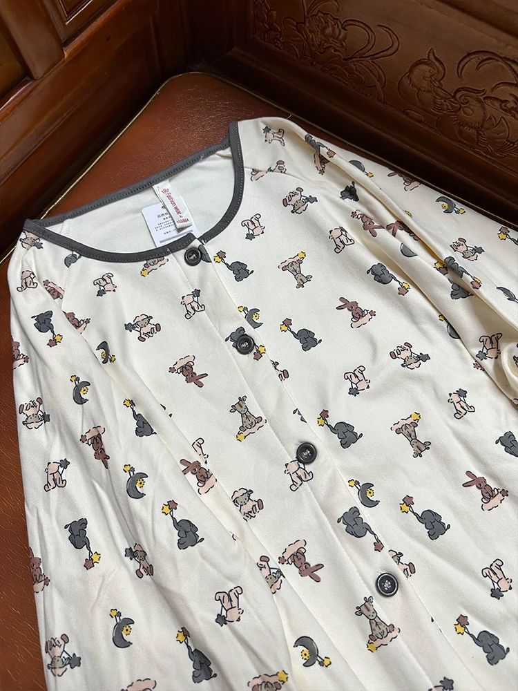 Женская бархатная Пижама с милым мультяшным принтом Новинка осени 2024 свободные