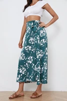 green floral chiffon long printed elegant high waisted womens summer skirts korean style skirt fashion 2022 harajuku clothes