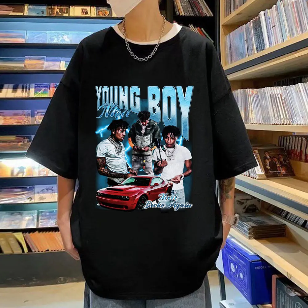 

Rapper YoungBoy Never Broke Again T Shirt Men Women Hip Hop Vintage Short Sleeve T-shirt High Street Fashion Oversized T-shirts