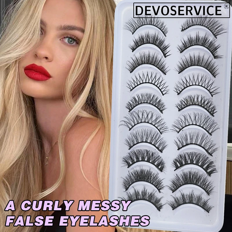 

10 Pairs Thick 3D Mink Lashes Classic Nature Dramatic False Eyelashes Wispy Fluffy Faux Cils Extension Make up Tools wholesale