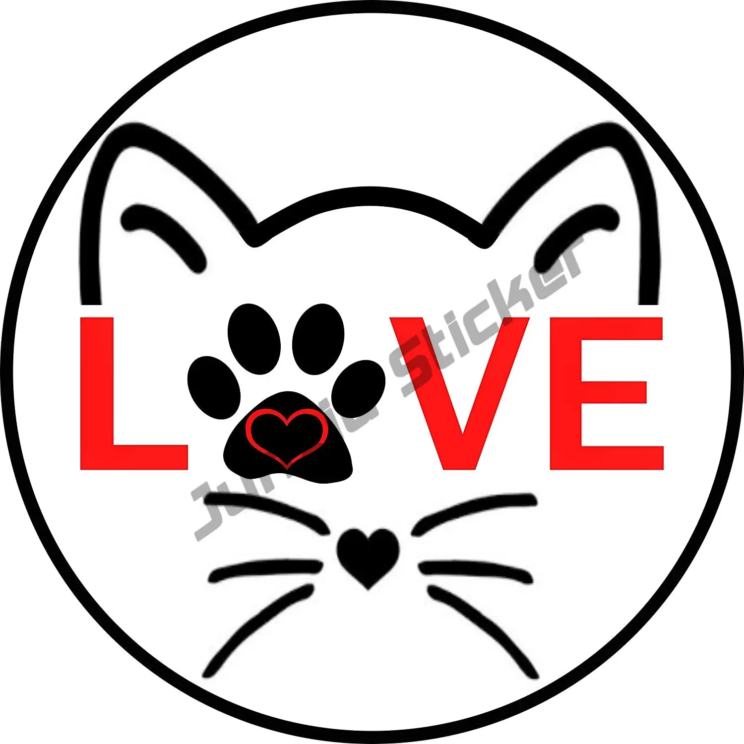 

Cat Lovers Car Sticker Pet Owners Love Paw Vinyl Decal for Car Mobile Window Water Bottle Treat Bowl Kitten Meow Animal Decal