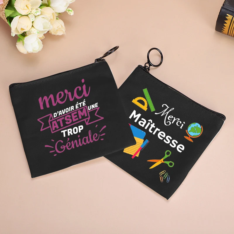 

Thank You Mistress Black Purse for Girls Coin Purse Small Fresh Canvas Zipper Pouch Girl Kawaii Small Bags Cute Coin Bag Gift