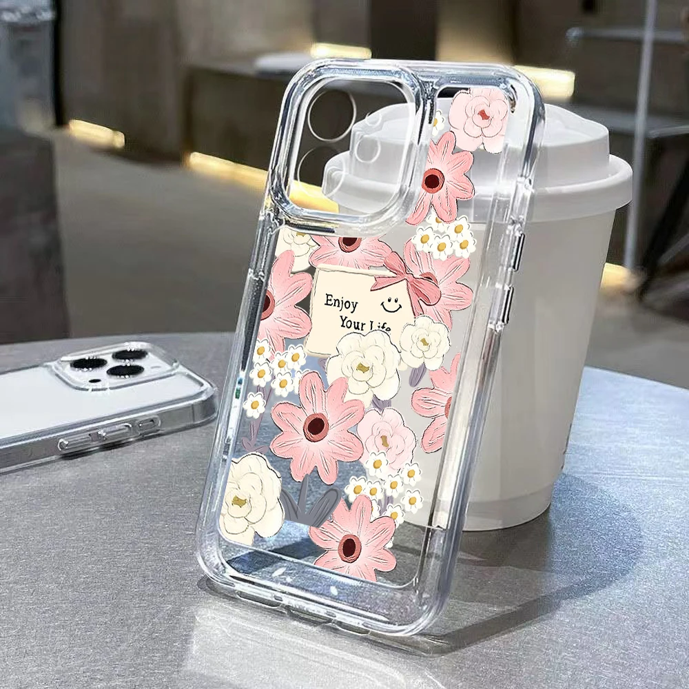 

Clear Flower Phone Case for Samsung A53 5G A33 A34 A54 A13 A52 A52S 5G A12 A14 A31 A32 A70 A71 A72 A73 A02S A03S A04S Back Cover