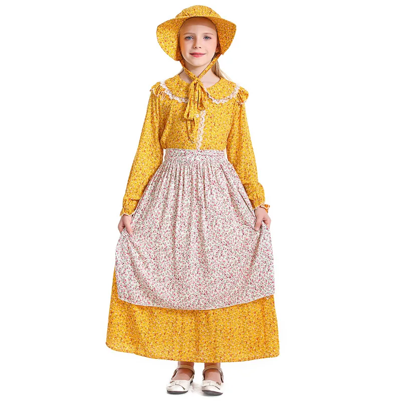 

Child Girl's Cosplay Renaissance Maid Dress Stage Clothing