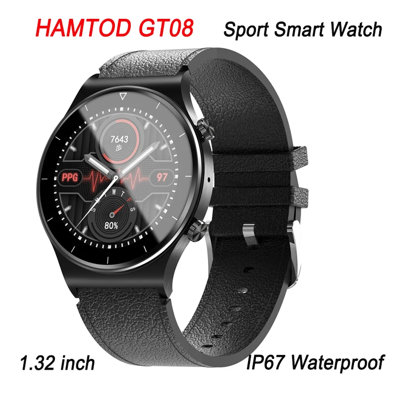 

HAMTOD GT08 1.32 inch TFT Screen Smart Watch IP67 Waterproof 360*360 Resolution Support Bluetooth Call / Sleep Monitoring