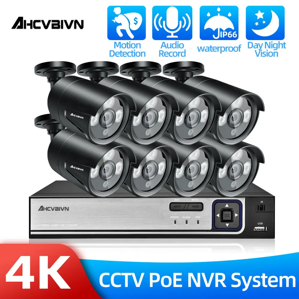 

Xmeye 8CH 8MP POE NVR CCTV Security System 8.0MP IR Outdoor Waterproof Audio Metal IP Camera P2P Video Surveillance Set 8Channel