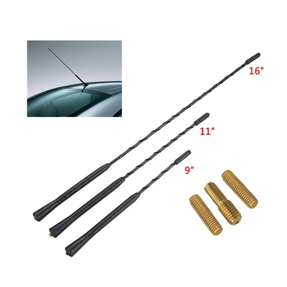 

1x Car Aerial + M4 M5 M6 Type Screws Robust Antenna For Long-term UV Exposure 9" 11" 16" Optional Length Plug And Play Aerial