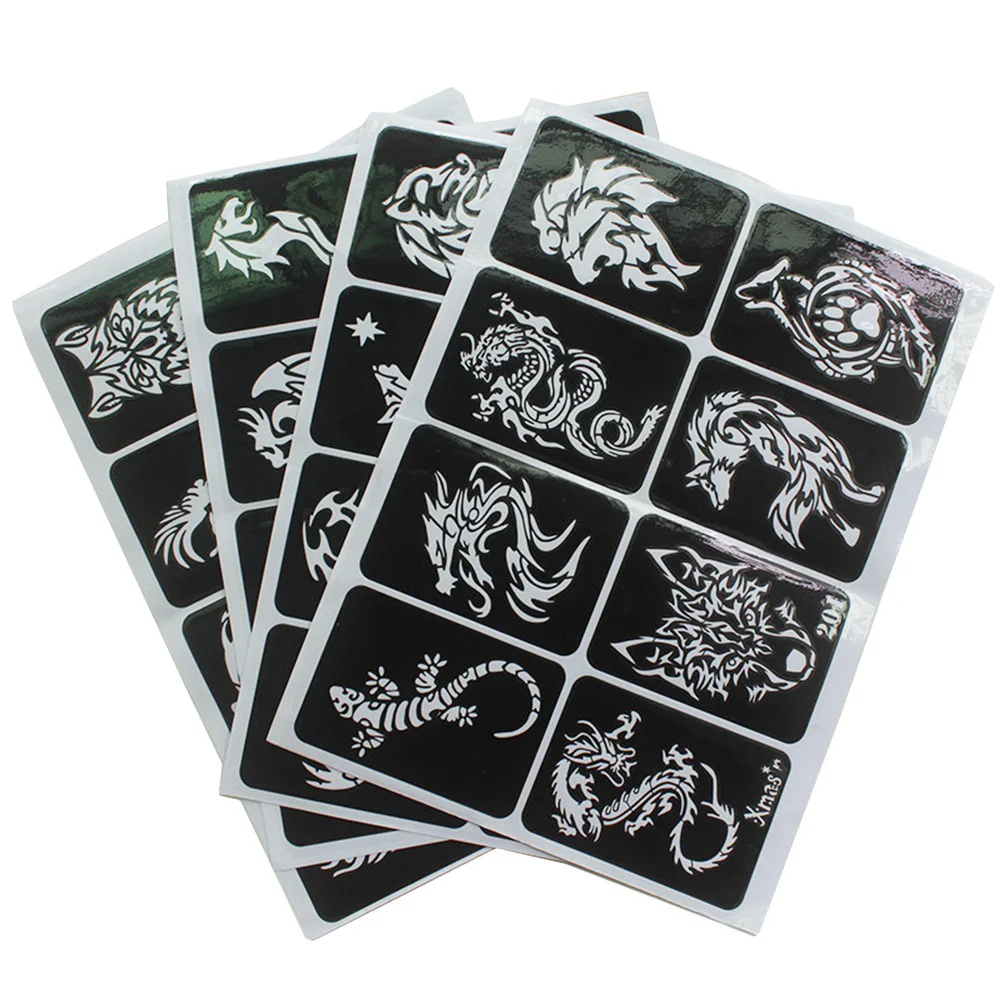 

32pcs Glitter Tattoos Kit Glitter Tattoos Stencils Face Painting Stencils Stencils for Glitter Tattoos Face Stencils