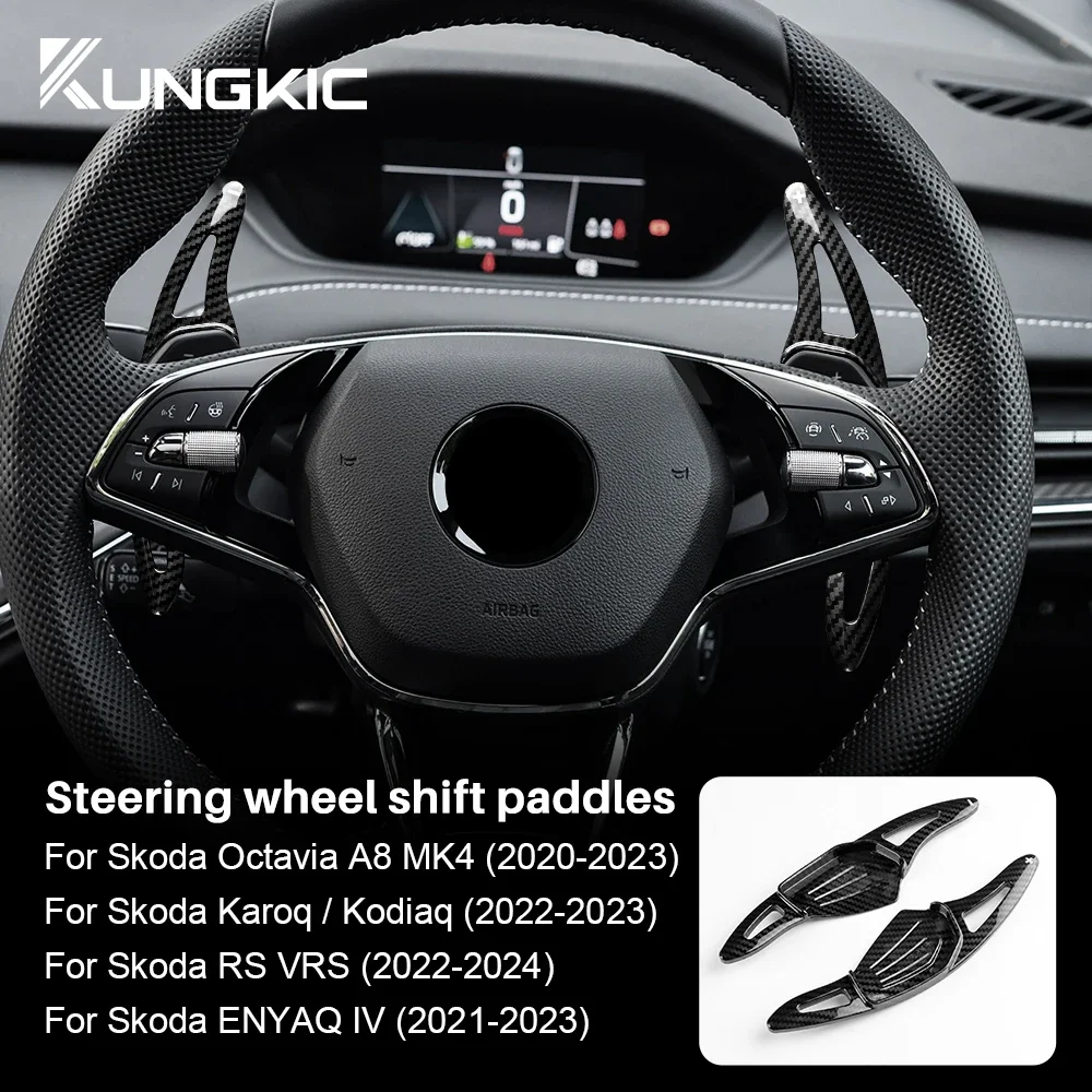 2 шт. чехол из АБС-пластика для рулевого колеса автомобиля Skoda Octavia A8 MK4 Karoq/Kodiaq RS VRS