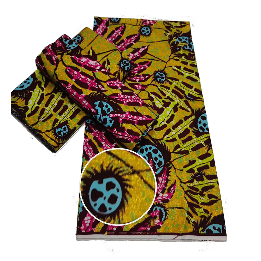 

Новый гарантированный настоящий 100% оригинальный настоящий воск Анкара ткань 2022 африканская золотая ткань для свадебного платья ткань хлопок 6 ярдов