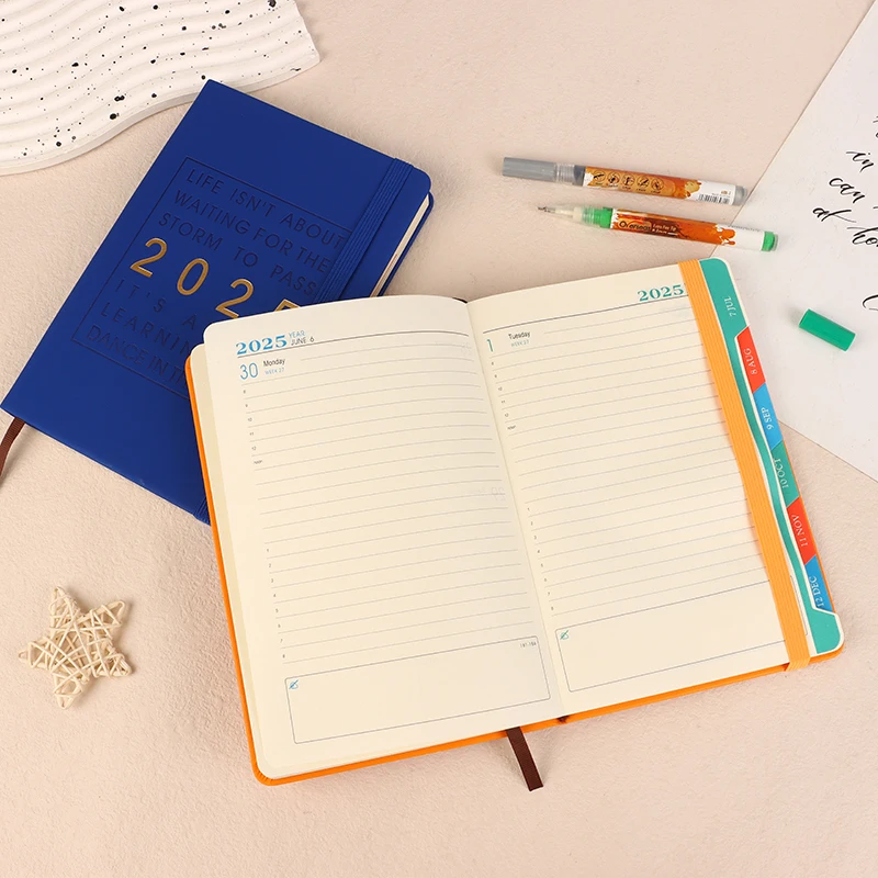 Блокнот-планировщик на 2025 год A5 ежедневная повестка дня английская одна страница