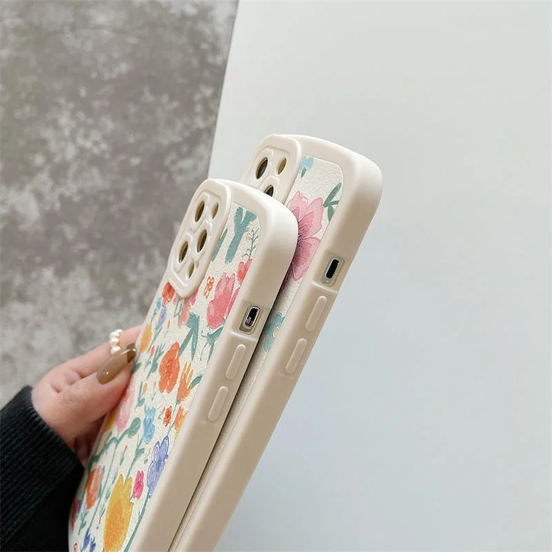 Чехол с акварельным цветочным рисунком чехол для камеры мягкая и красивая
