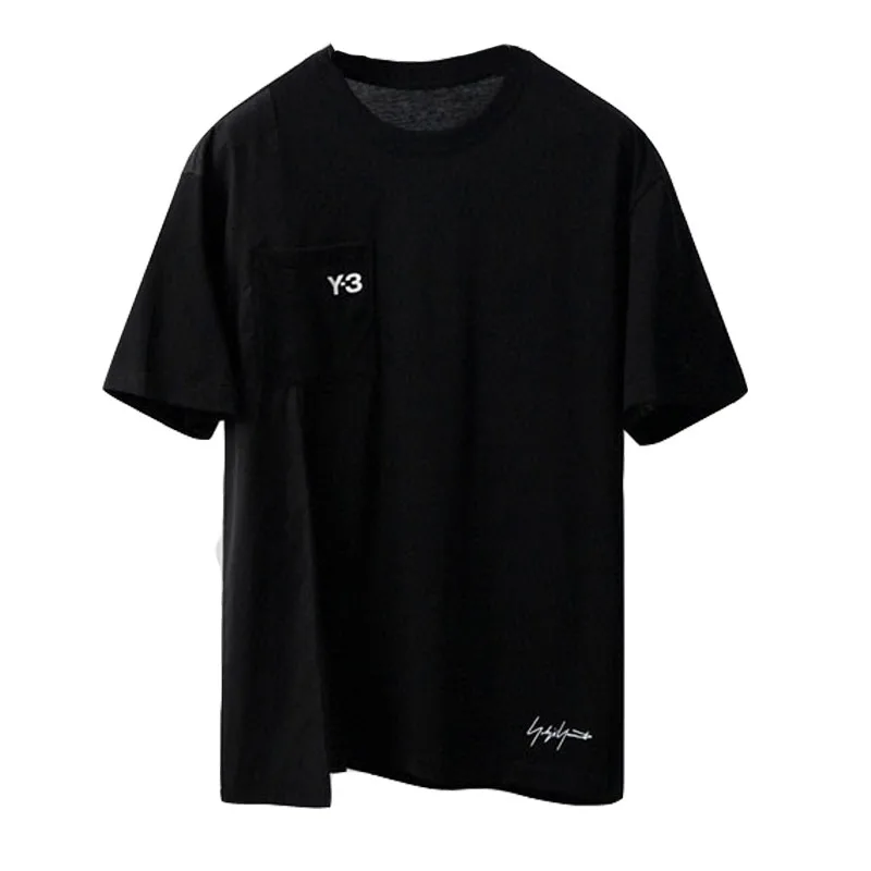 

Yohji Yamamoto Y-3 Embroidered Signature Pocket Design Crew-neck Short-sleeve T-shirt Men's Summer Loose All-match Y3 Tshirts