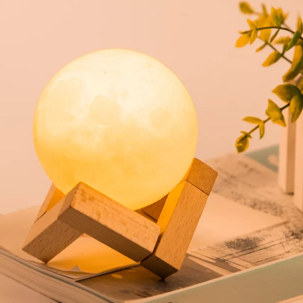 

Перезаряжаемая Светодиодная лампа в виде Луны, Ночной светильник с сенсорным выключателем, креативное украшение для спальни, подарок на де...