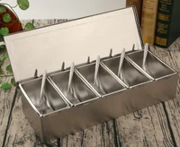 high quality 304 stainless steel seasoning box hotel seasoning box with lid storage box household seasoning tank seasoning box