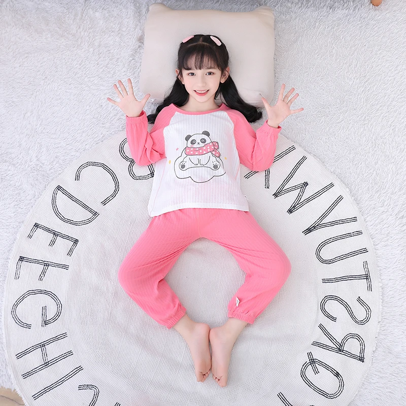 

2022 New Casual Children's Cotton Raglan Boneless Lightweight Suit Boys and Girls Home Clothes Comfortable Breathable Clothes