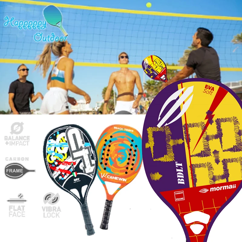 Профессиональная брендовая полностью карбоновая пляжная Теннисная ракетка EVA