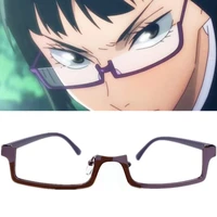 anime jujutsu kaisen eyewear maki zenin cosplay purple half frame glasses eyeglasses women men accessories prop