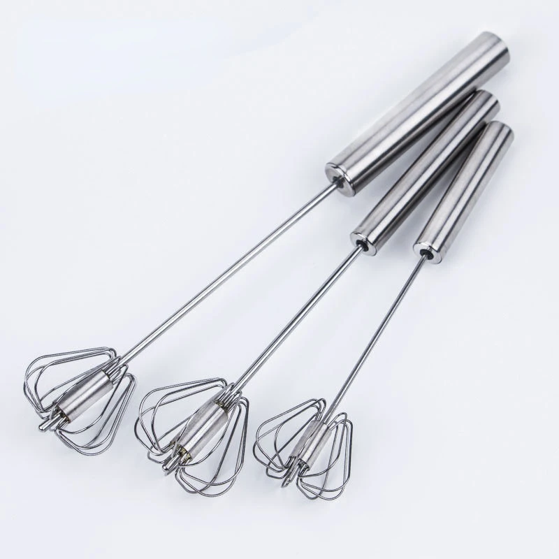 

Food Stirrer Semi-automatic Egg Beater Stainless Steel Kitchen Accessories Tools Self Turning Cream Utensils Whisk Manual Mixer