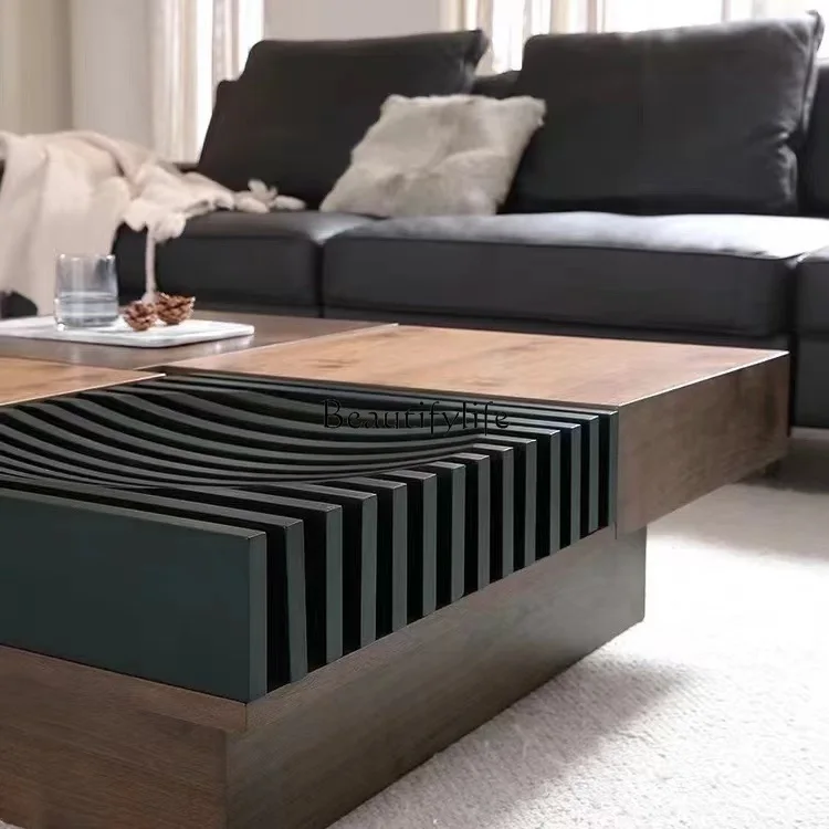 Североамериканский журнальный столик из черного ореха квадратный цельного