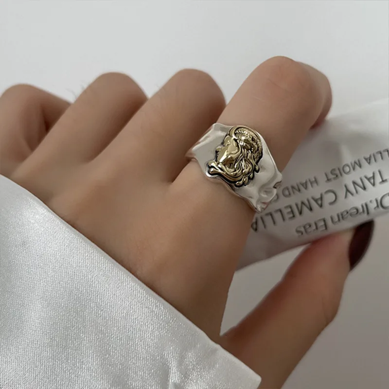 

Женский креативный аксессуар в виде головы, цвет серебро и золото, Регулируемый аксессуар