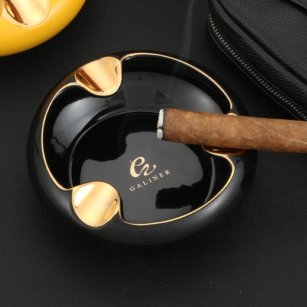 

GALINER Luxury Cigar Ashtray Smoking Accessories Tobacco Ash Tray Stand Cigar Holder Rest Ashtrays Ceramic