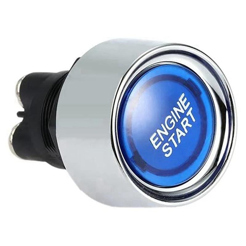 

3X Engine Button Car DC 12V 24V Blue Car Start Engine Button Light Switch Button Start Ignition Switch For Racing-Blue