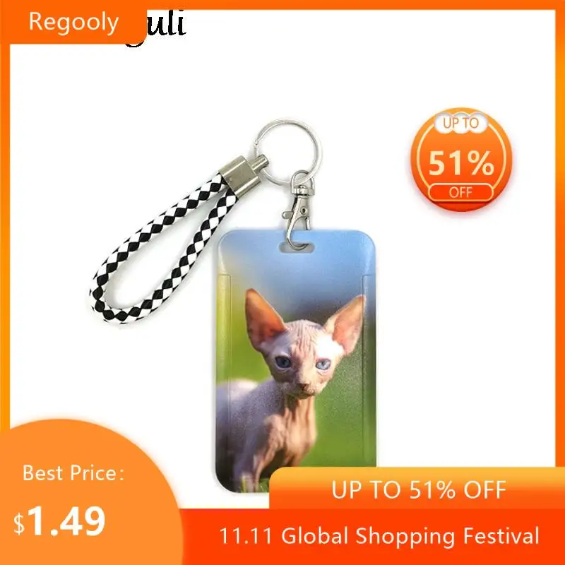 

Hairless cat Key lanyard Car KeyChain ID Card Pass Gym Mobile Phone Badge Kids Key Ring Holder Jewelry Decorations