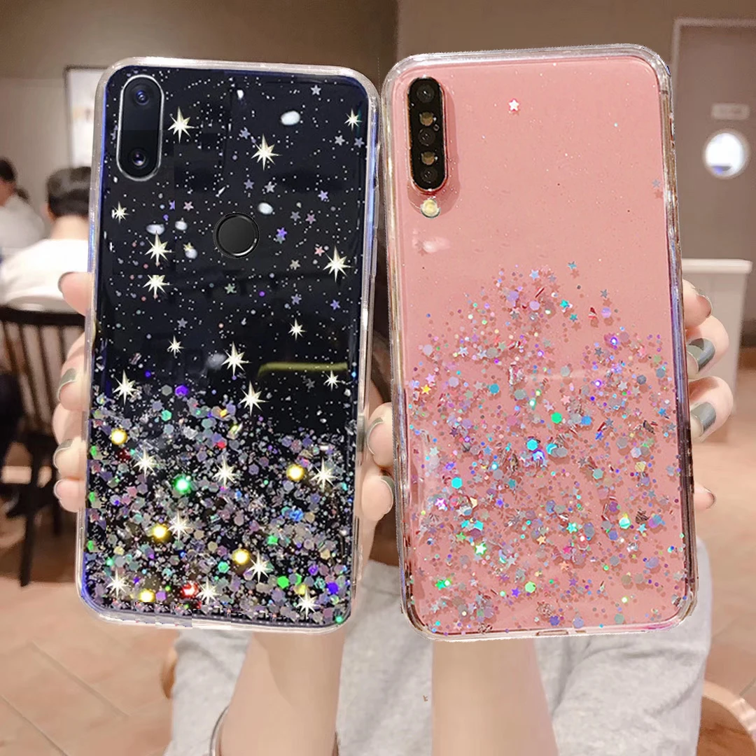 

Soft Glitter bling Case Redmi 9A 8A 9C NFC 9AT 8 7A 6A Note 10 9S 8T 8 7 6 9 Pro Max Cover for Xiaomi Mi A3 9 A2 Lite 10 9SE M3