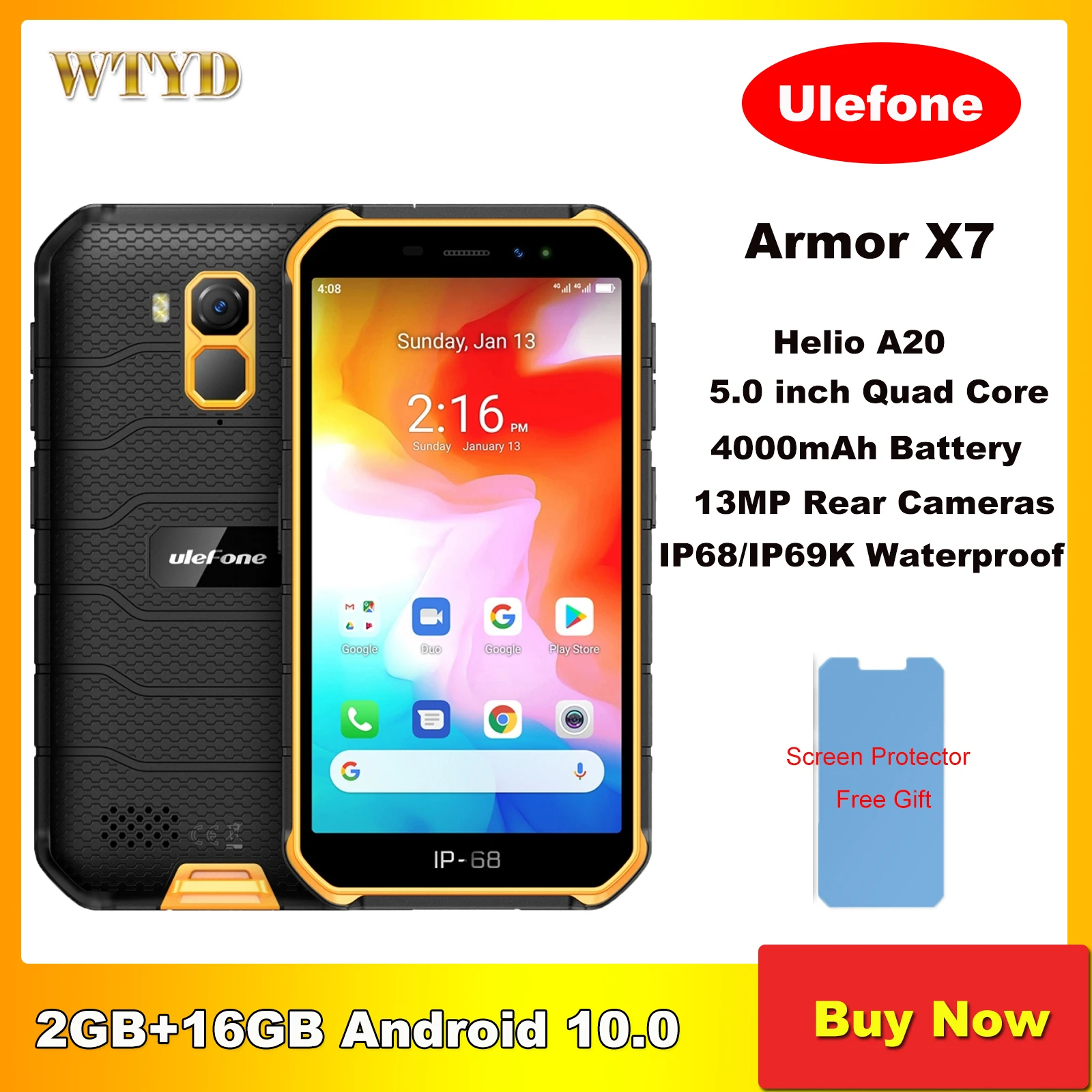 Смартфон Ulefone Armor X7 на Android 5 0 четыре ядра экран 4000 дюйма 2 ГБ + 16 Гб - купить по