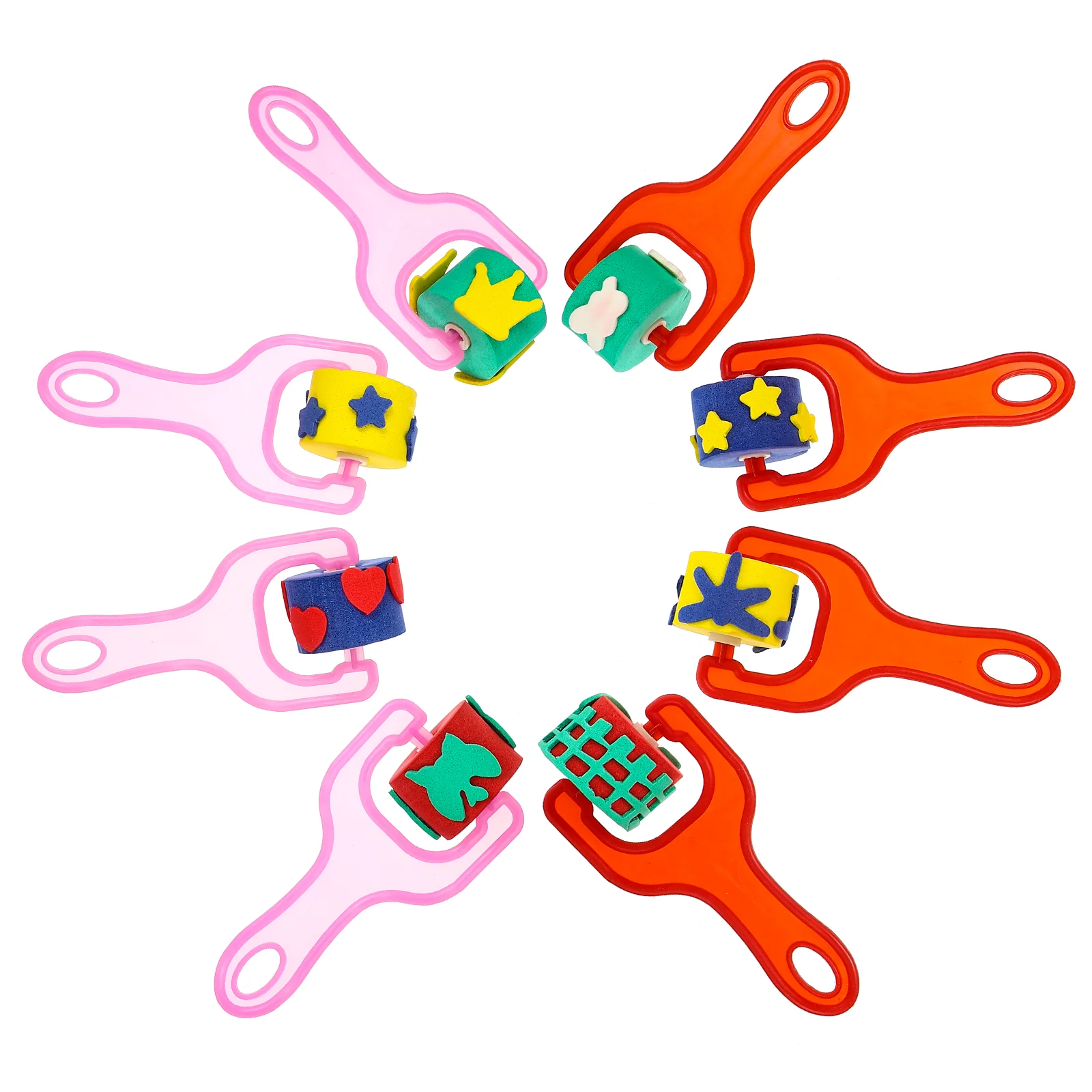

8 Pcs Painting Roller Drawing Stamper Supply Mini Rollers Sponge Plastic Kids Supplies Kits Multipurpose Toddler
