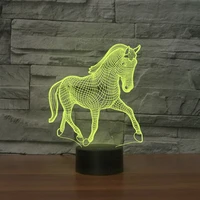 nighdn horse 3d lamp illusion led night light for child bedroom bedside lamp colorful nightlight gift toys for kids home decor