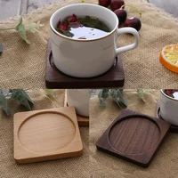 wooden coaster square round cup pad table placemat non slip heat insulation table mat heat resistant durable tea coffee mug pads