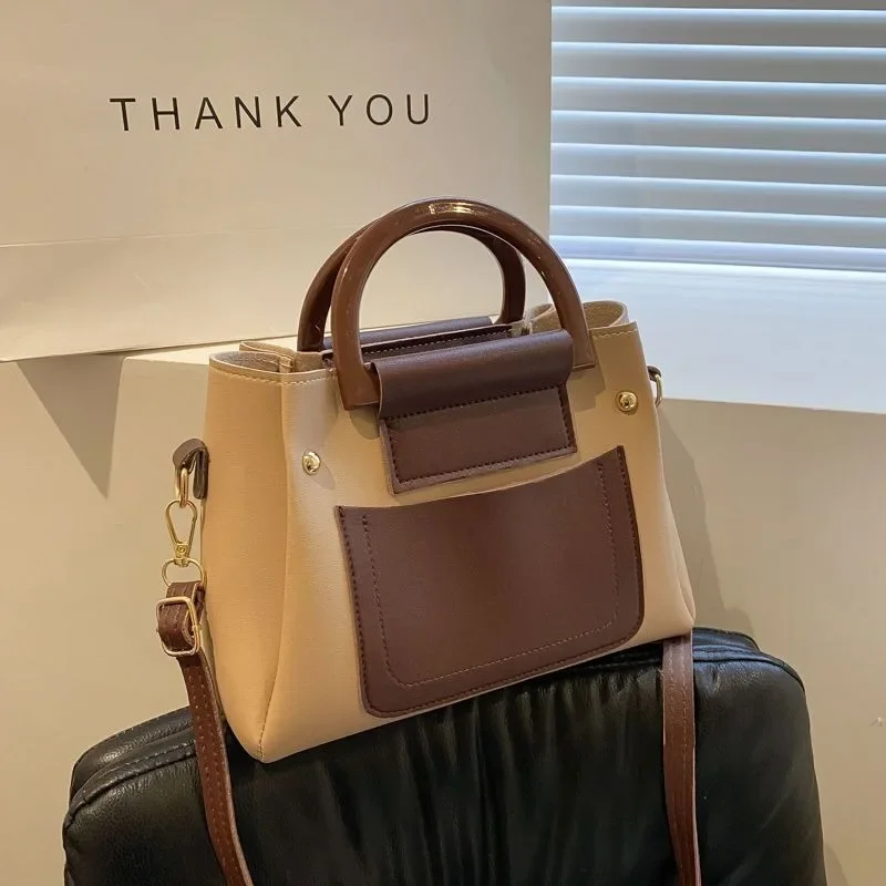 Новинка 2024 года ручная сумка контрастного цвета женская модная маленькая